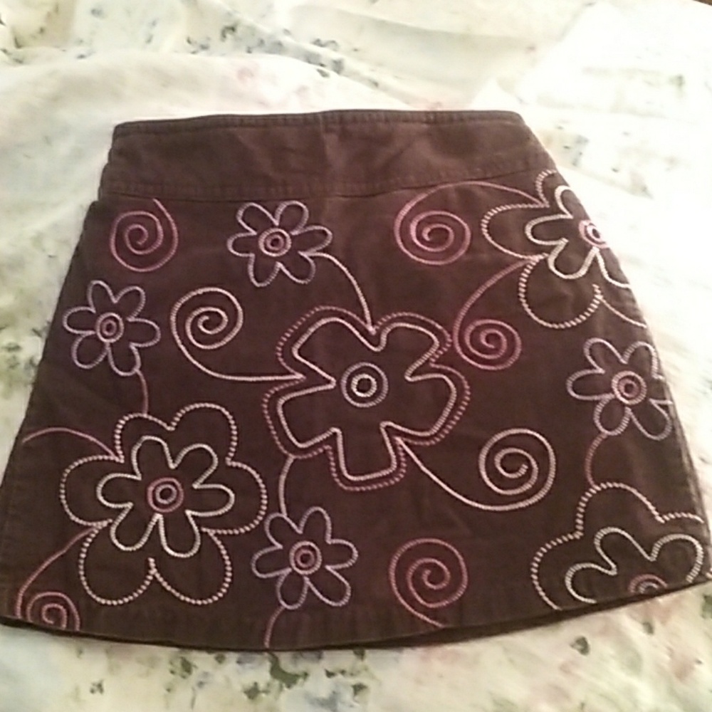 Fun SUMMER Brown Skort with Pink Flowers - Size 4T